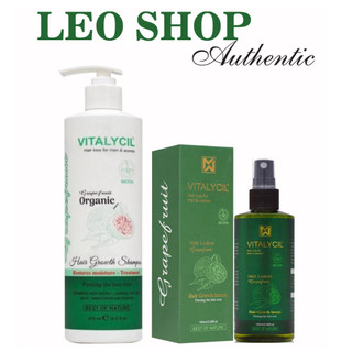 Combo dầu gội, xịt bưởi chống rụng kích mọc tóc Vitalycil 100ML - 470ML