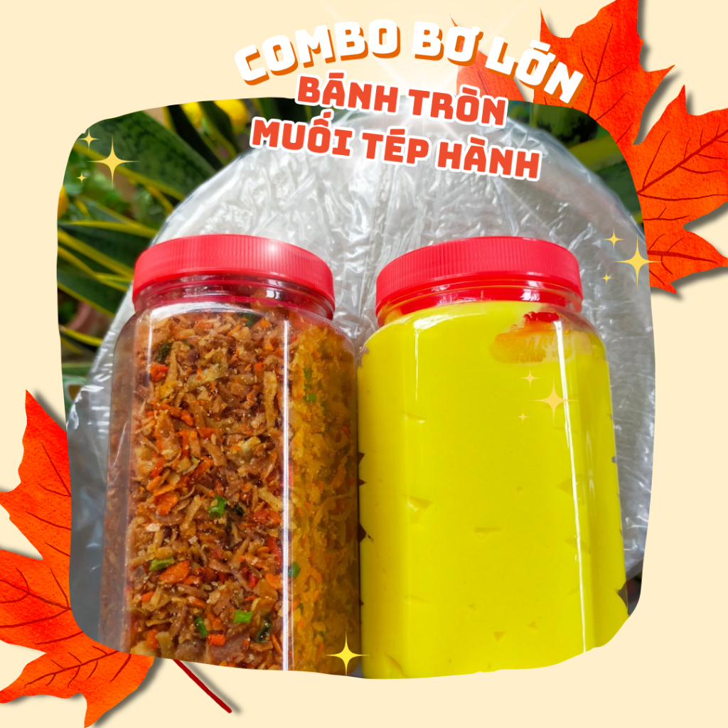 Combo bánh tráng muối tép hành + HỦ BƠ LỚN 