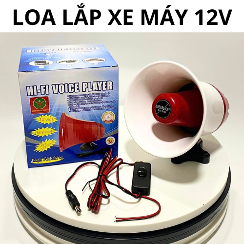 Loa phóng thanh chạy bình acquy 12v di động lắp xe máy rao bán hàng hiệu quả cao