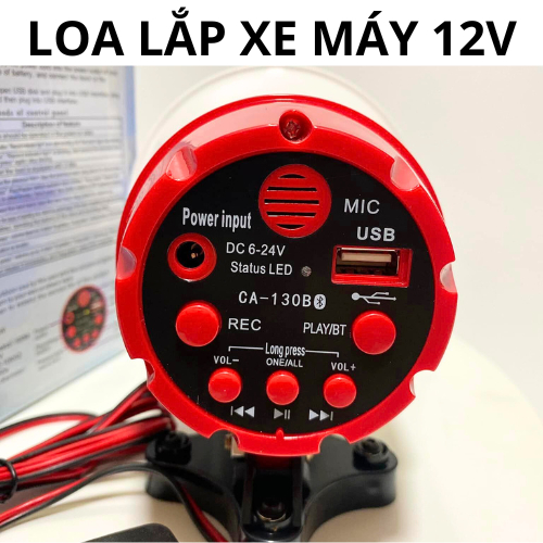 Loa phóng thanh chạy bình acquy 12v di động lắp xe máy rao bán hàng hiệu quả cao