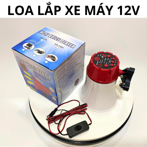Loa phóng thanh chạy bình acquy 12v di động lắp xe máy rao bán hàng hiệu quả cao