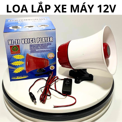 Loa phóng thanh chạy bình acquy 12v di động lắp xe máy rao bán hàng hiệu quả cao