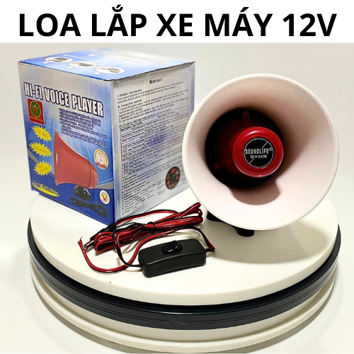 Loa phóng thanh chạy bình acquy 12v di động lắp xe máy rao bán hàng hiệu quả cao