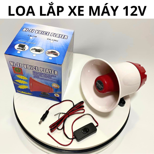 Loa phóng thanh chạy bình acquy 12v di động lắp xe máy rao bán hàng hiệu quả cao