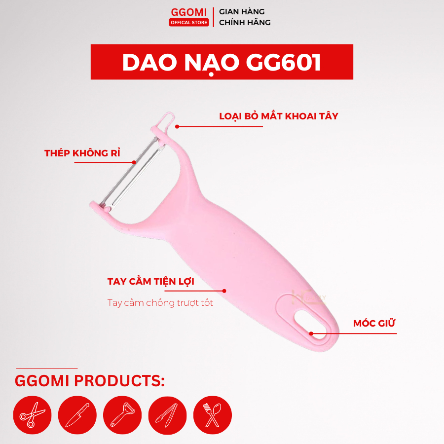 Dao nạo gọt vỏ rau củ quả GGOMI GG601 dụng cụ nhà bếp cao cấp Hàn Quốc