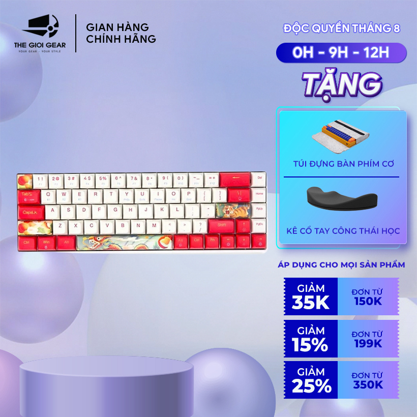 [MUA 1 TẶNG 1]Bàn Phím Cơ Máy Tính Không Dây - Newmen GM680 Rồng Hổ Bluetooth - Hàng Chính Hãng