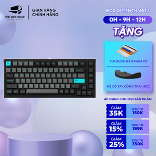 [MUA 1 TẶNG 1] Bàn phím cơ MonsGeek MG75 Black & Cyan (White LED - AKKO Switch V3 - Layout 75%) - Hàng Chính Hãng