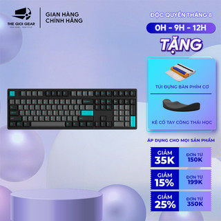 Bàn phím cơ monsgeek mg108 black & cyan - hàng chính hãng