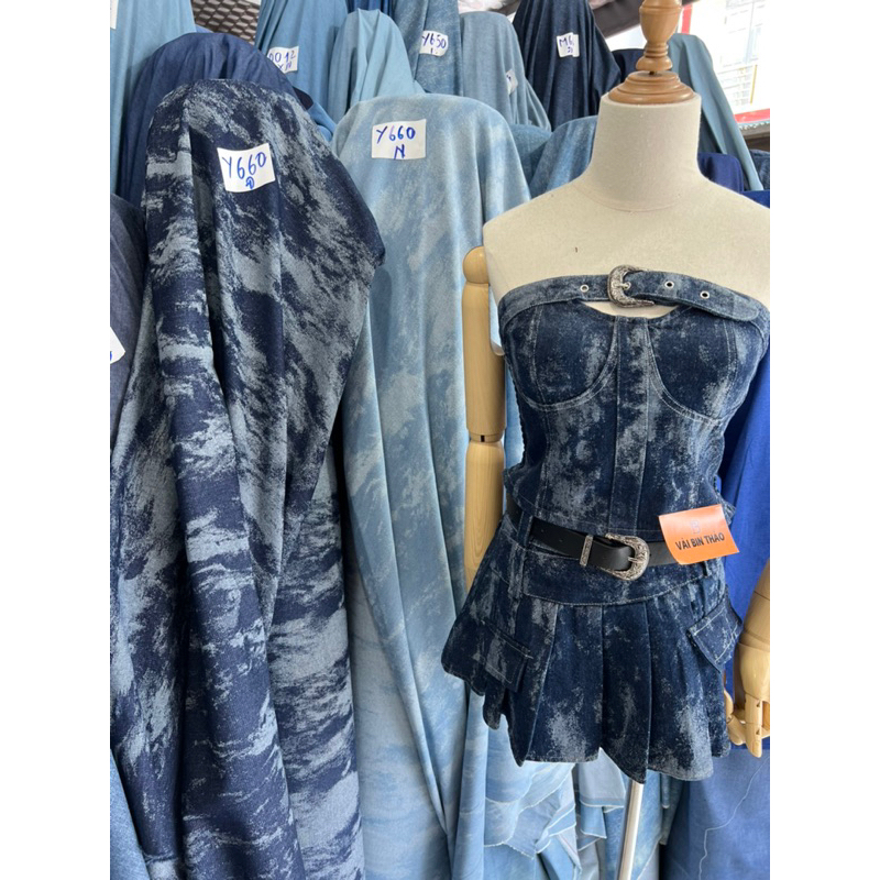 Vải bò Jeans loang Y660