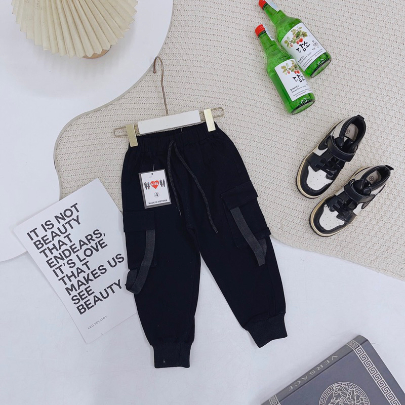 Quần kaki bo gấu dáng gogger cho bé trai túi hộp