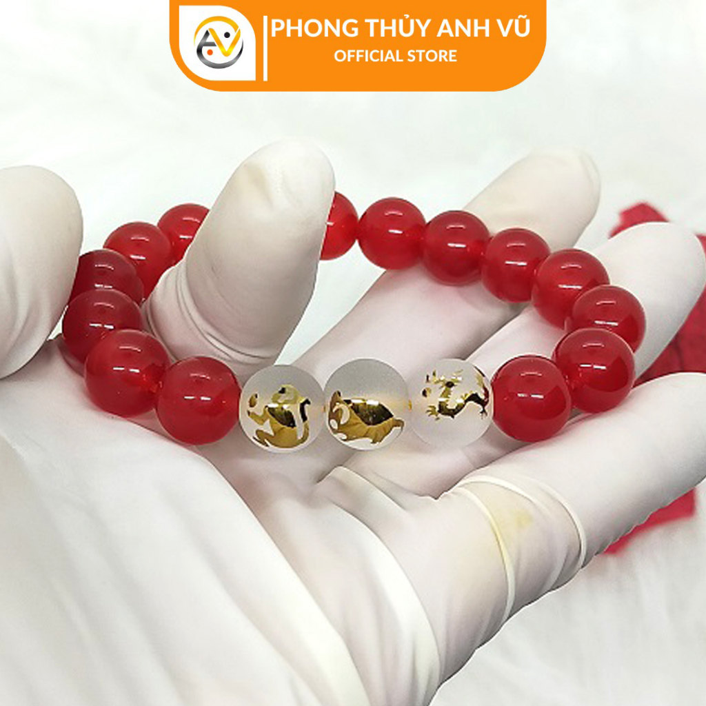 Vòng tay mã não đỏ thân tý thìn - size 8 10 12ly cho người mệnh hỏa, thổ - may mắn tài lộc - PHONG THỦY ANH VŨ