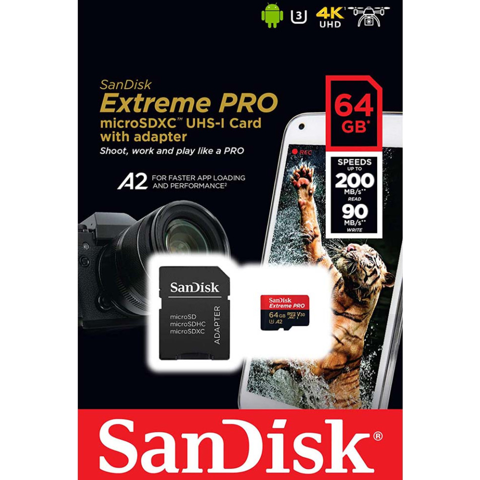Thẻ Nhớ MicroSDXC SanDisk Extreme Pro V30 A2 64GB 170MB/s SDSQXCY-128G-GN6MA