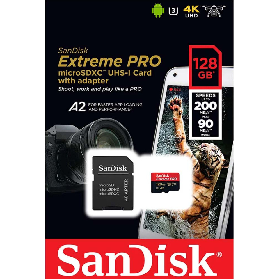 Thẻ Nhớ MicroSDXC SanDisk Extreme Pro V30 A2 128GB 170MB/s SDSQXCY-128G-GN6MA
