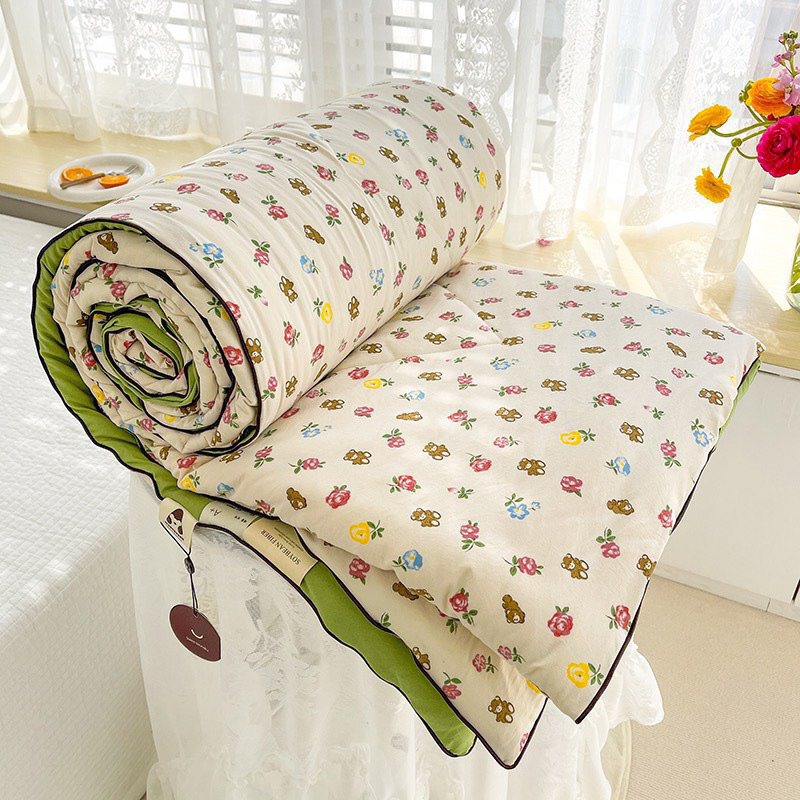 Chăn Cotton Đũi EVAGOLD Hàng Nhập Khẩu Hàn Quốc chất liệu mềm mại thoáng mát mẫu mới 2023