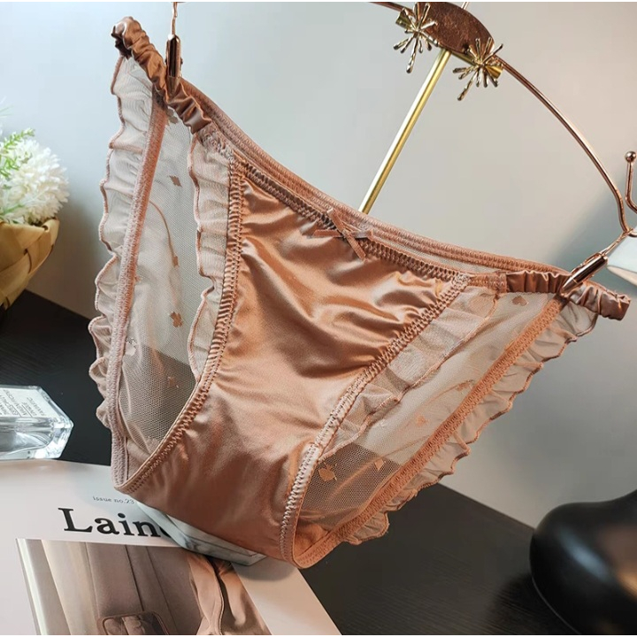 Quần lót nữ thun lụa phối ren cao cấp_QL308