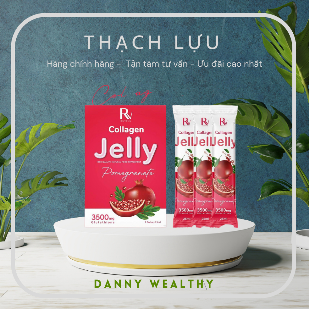 Thạch lựu trắng da Collagen Jelly cãi thiện làng da trắng đẹp - đến từ Thuỵ Sĩ