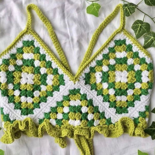 ( Ảnh thật) Bikini len tôn dáng, áo handmade, móc theo số đo