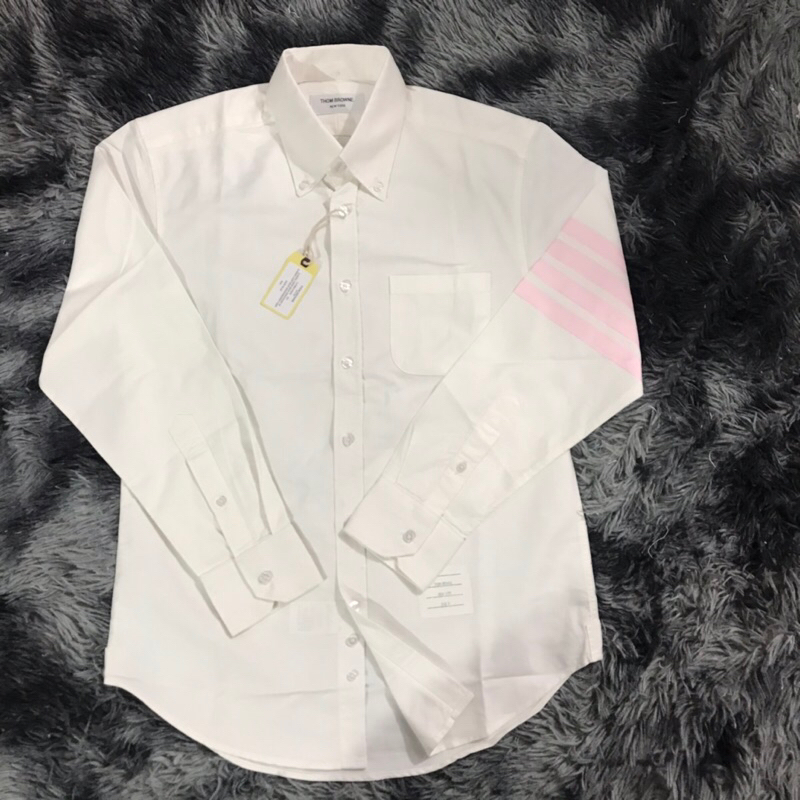 Áo sơ mi Thom Brown trắng, 4 sọc hồng