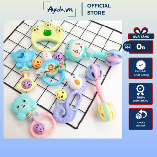 Bộ đồ chơi xúc xắc 7 món hình thú sắc màu kích thích vận động và giác quan cho trẻ từ 5 tháng tuổi