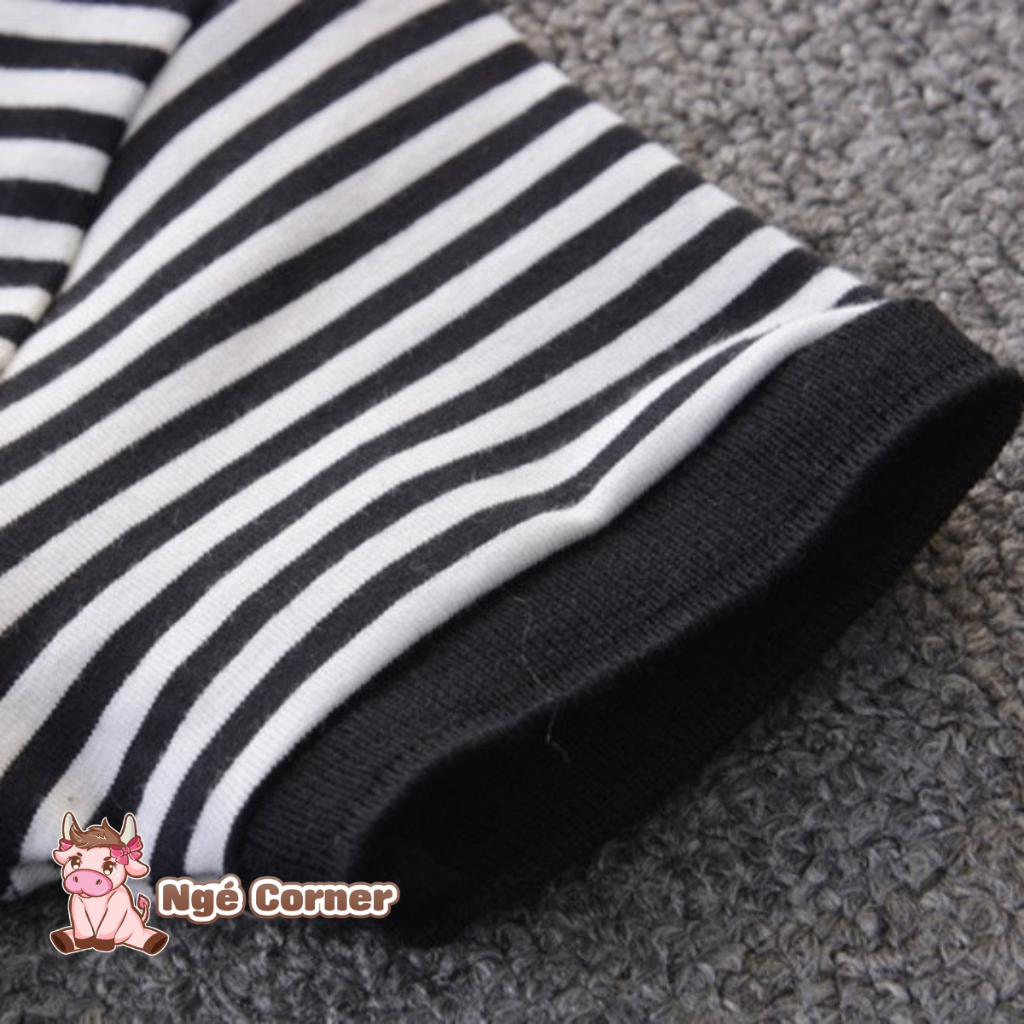 Set Quần Áo Polo Kẻ Ngang Ngắn Tay Cho Bé Trai, Bộ Cộc Tay Cho Bé Mùa Hè