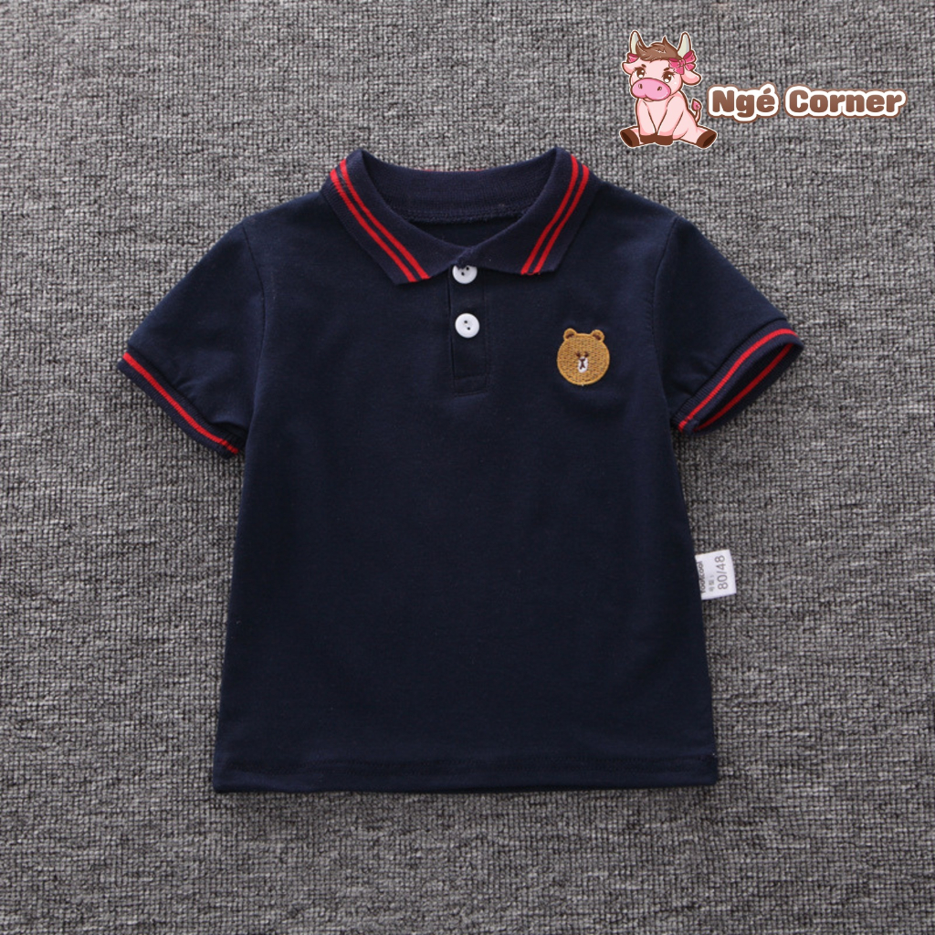 Set Áo Polo Ngắn Tay Quần Thô Đũi Cho Bé Trai, Bộ Quần Áo Cộc Tay Mùa Hè Cho Bé