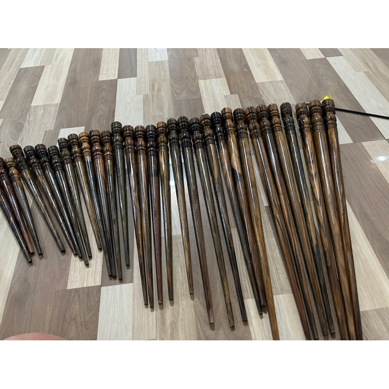 Chân Cọcc Sáo Gỗ Mun Hoa & Hồ Lô Trang Trí Sáo