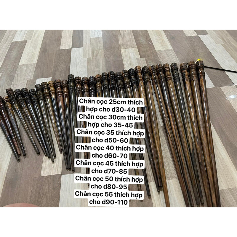 Chân Cọcc Sáo Gỗ Mun Hoa & Hồ Lô Trang Trí Sáo