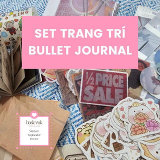 SET trang trí sổ, làm bullet journal random tổ hợp nhiều mẫu sticker giấy crafting ngẫu nhiên