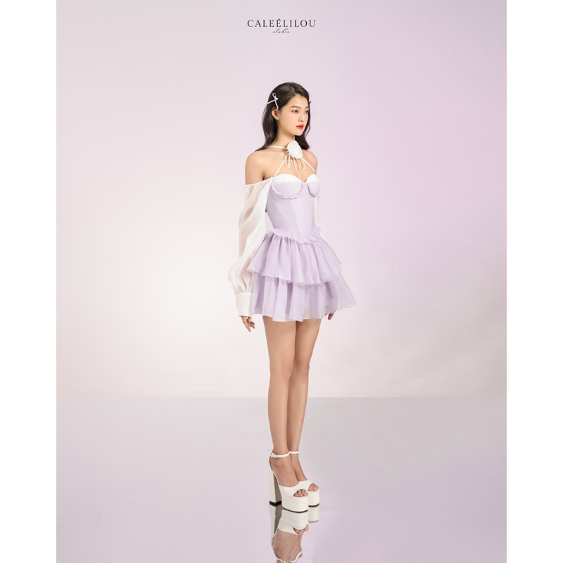 Caleelilou - Đầm tơ tím Gladys