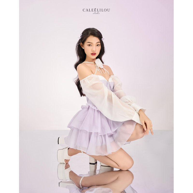 Caleelilou - Đầm tơ tím Gladys