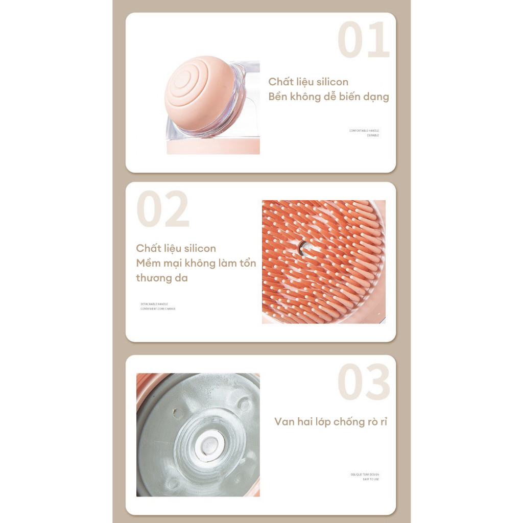 Bàn chải Silicon tắm chó mèo loại bỏ lông rụng - Bản chải Massege thú cưng Mooki Pet