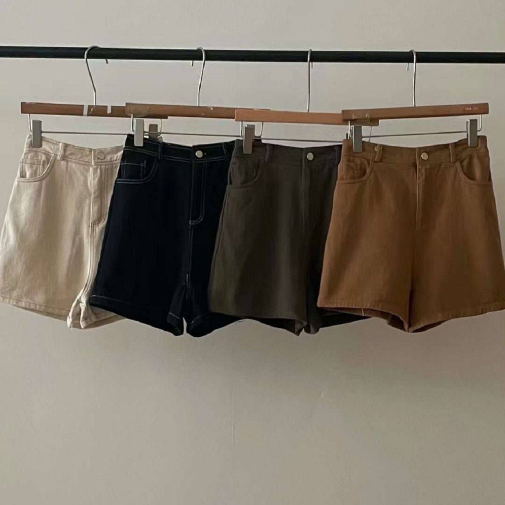 Quần short jeans chỉ nổi Q867, Quần đùi nữ Hàn Quốc