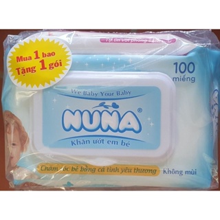 Khăn ướt NUNA ( 100 miếng ko mùi )