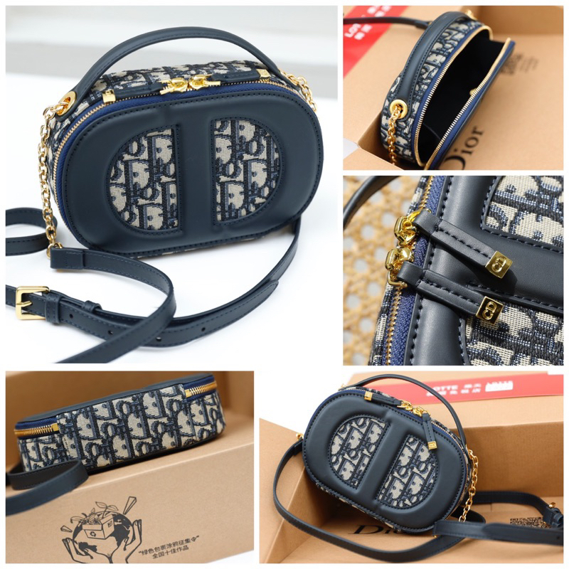 Túi đeo Dior bobby signature new fullbox nam châm 2 lớp nguyên seal size 18cm W566-18