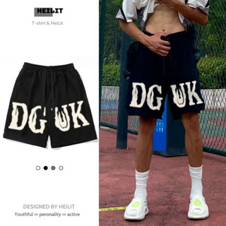 Quần Thun Ngố Nam Họa Tiết Nổi DGUK HeiLit Short Nỉ Đùi Dày Dặn Có Túi Kết Hợp Dây Rút