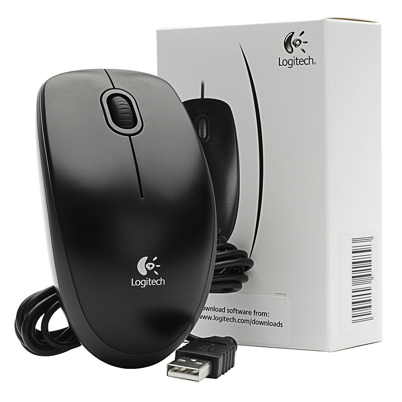Chuột có dây Logitech B100 cổng USB - Hàng Chính Hãng Bảo Hành 36 tháng