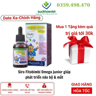 Omega cho bé Fitobimbi Omega Junior bổ sung DHA và omega cho bé - Lọ 30ml