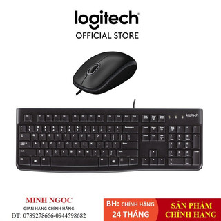 Bộ bàn phím và chuột quang có dây Logitech K120 + B100 - Hàng Chính Hãng