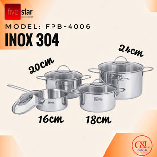 Bộ nồi Fivestar 3 lớp 4 món FPB4006