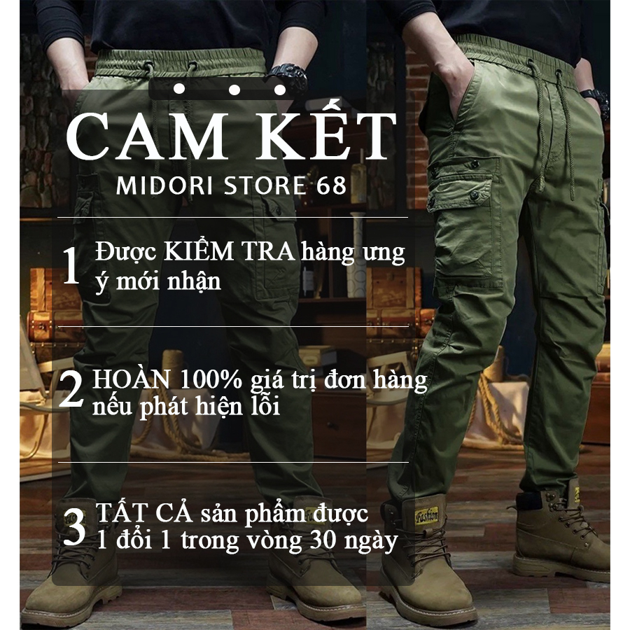 JG9 - Quần Jogger kaki nam H6 túi hộp túi đóng phối khuy sang chảnh có dây rút, bo gấu tôn dáng