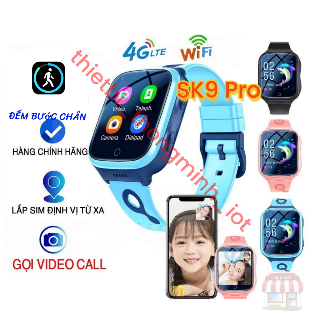 Đồng Hồ Thông Minh 4G Video Call NA_SK9 Chống Nước Lắp Sim Định Vị Gọi Video, Wifi Dành Cho Trẻ Em