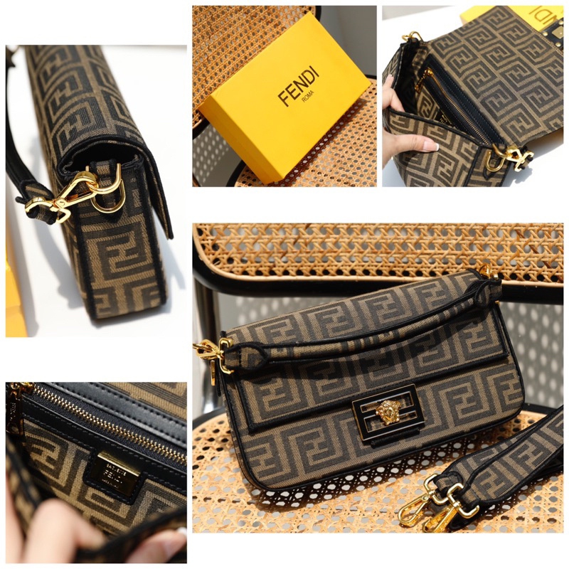 Túi đeo kèm quai Fen + Vẹc xà fullbox vàng đẹp kèm quai size 25cm
