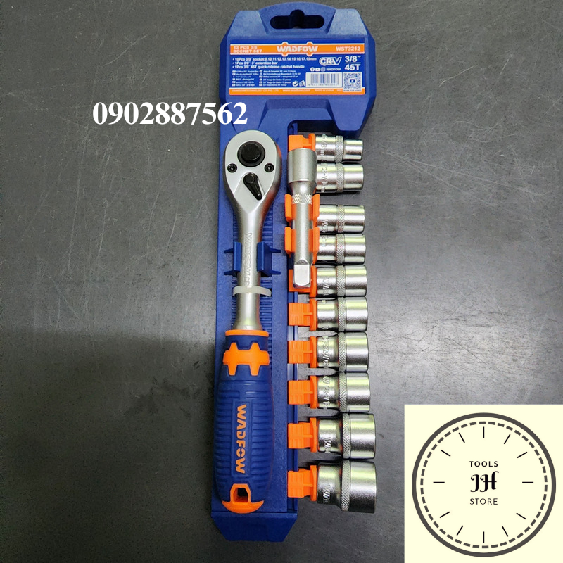 Bộ tuýp 12 chi tiết cần tự động vuông nhanh 3/8 WadFow WST3212 8-19mm
