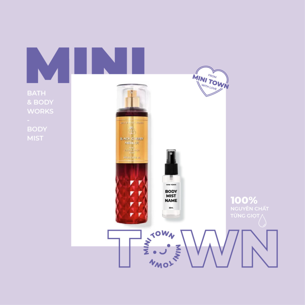 BLACK CHERRY MERLOT - Xịt Thơm Lưu Hương Toàn Thân Bath & Body Works Fine Fragrance Mist
