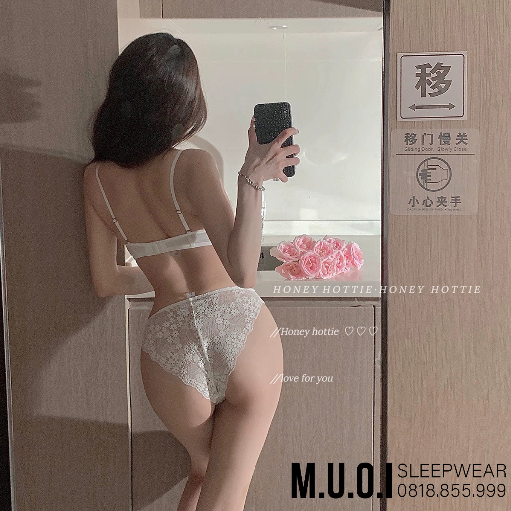 Bộ Đồ Lót, Áo Ngực Ren Sexy Hoa nhí có gọng mút đẩy ngực hàng Quảng Châu MUỐI SLEEPWEAR B06 - Hàng có sẵn 4.9 90