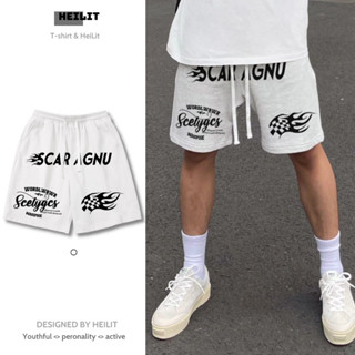 Quần Thun Ngố Nam Họa Tiết Nổi CAR AGNU HeiLit Short Nỉ Đùi Dày Dặn Có Túi Kết Hợp Dây Rút