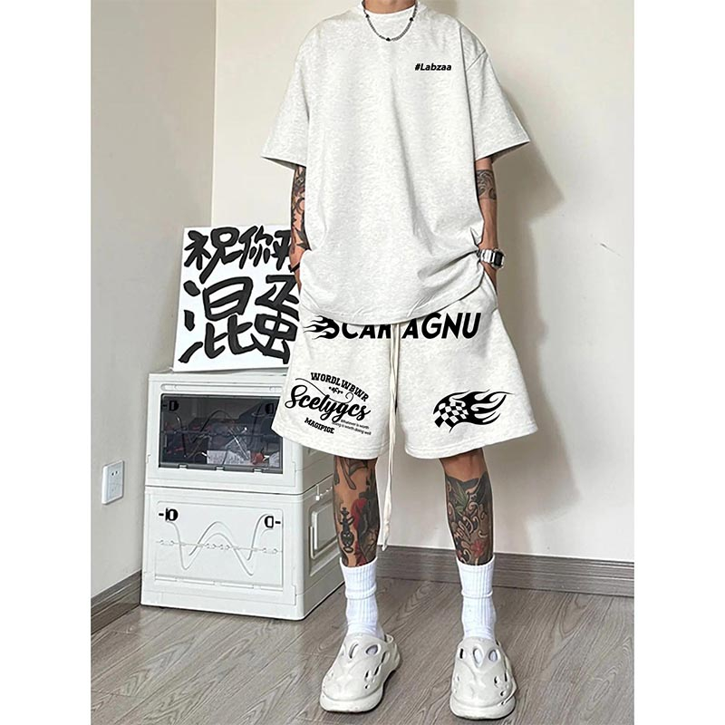 Quần Thun Ngố Nam Họa Tiết Nổi CAR AGNU HeiLit Short Nỉ Đùi Dày Dặn Có Túi Kết Hợp Dây Rút