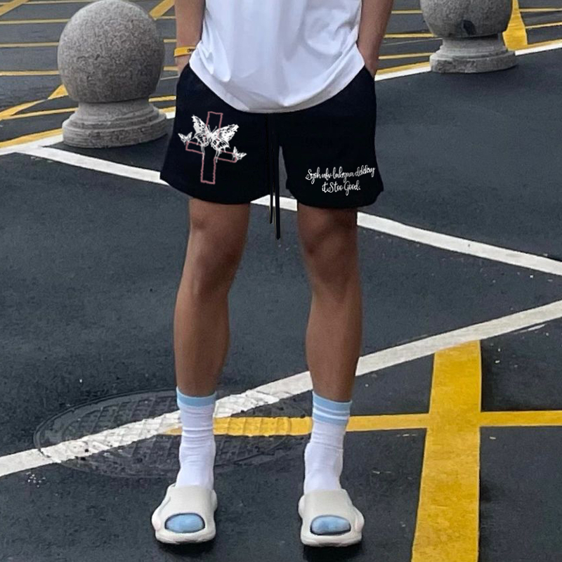 Quần Thun Ngố Nam Họa Tiết Nổi Bật HeiLit Short Nỉ Đùi Dáng Cao Dày Dặn Có Túi Kết Hợp Dây Rút