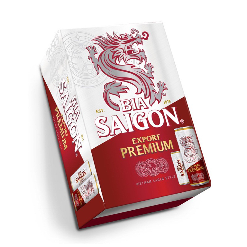 Thùng 24 lon bia Sài Gòn export premium