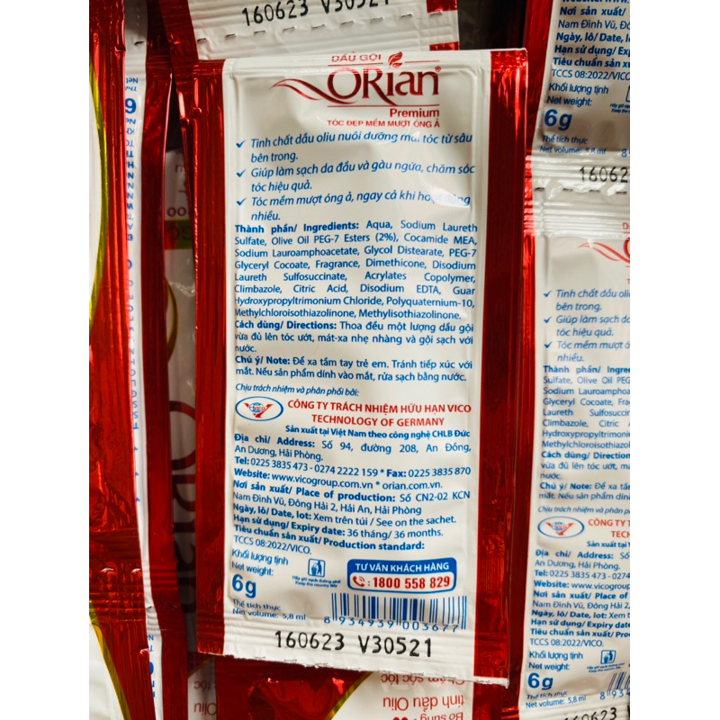 1 dây dầu gội đầu Orian siêu mượt 12 gói